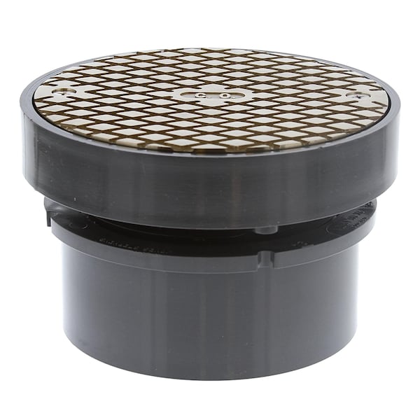 Jones Stephens 4in LevelBest Complete Hub Fit Cleanout System with 3in Plastic Spud and 5in Nickel Bronze Cover C59240 - main
